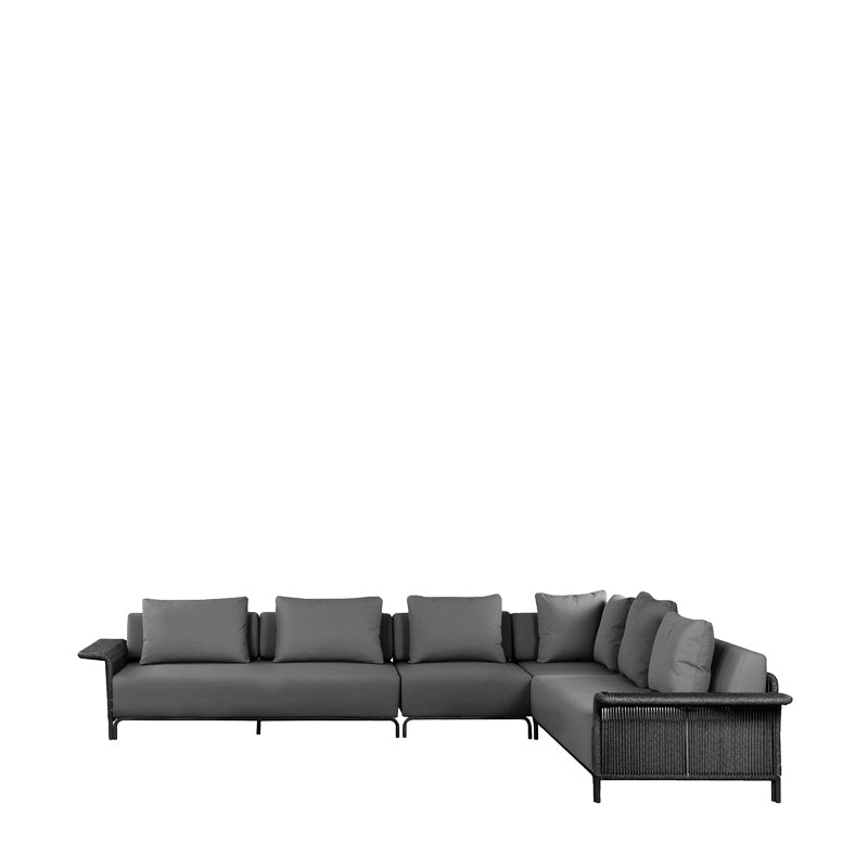 Hawaii 6 Seater Corner Sofa Set - Charcoal