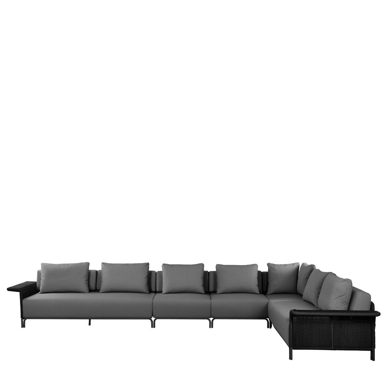Hawaii 7 Seater Corner Sofa Set - Charcoal