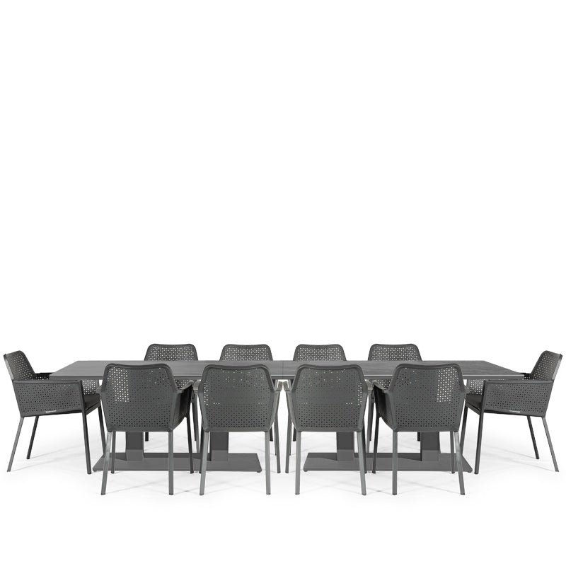 Matrix & Phoenix 12 Seater Dining Set - 2 x 200cm Table