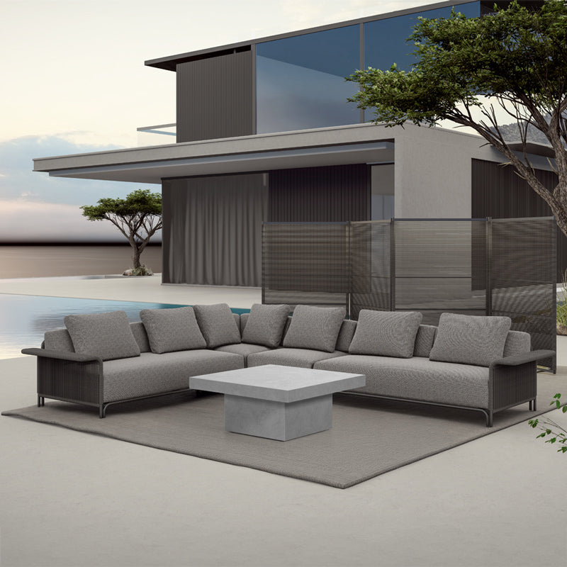 Hawaii 5 Seater Corner Sofa Set - Charcoal