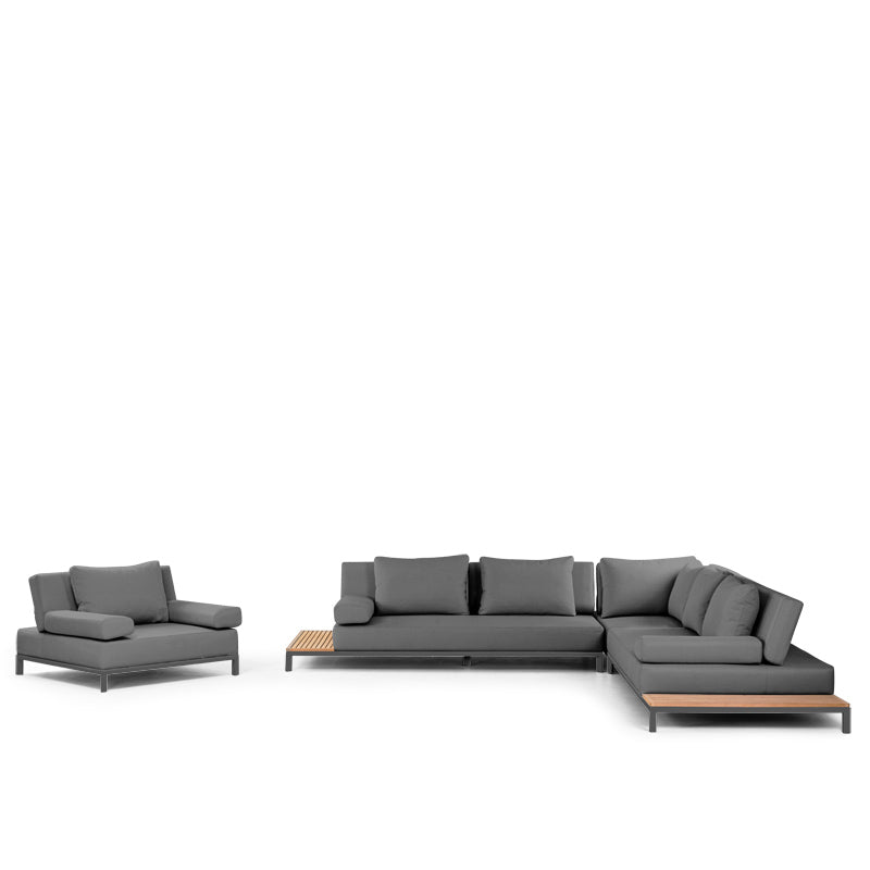 Motion 6 Seater Corner Sofa Set - Charcoal
