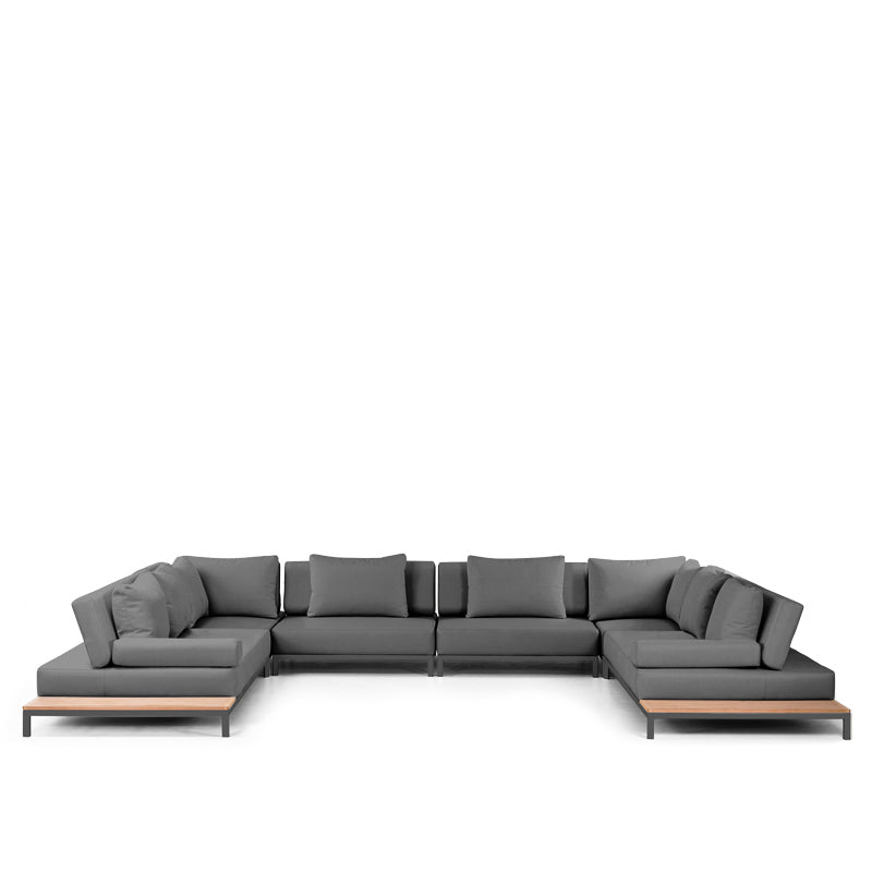 Motion 8 Seater Corner Sofa Set - Charcoal