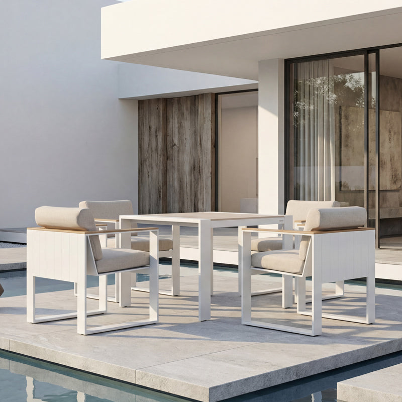 Cambusa 4 Seater Dining Set - 100cm Table
