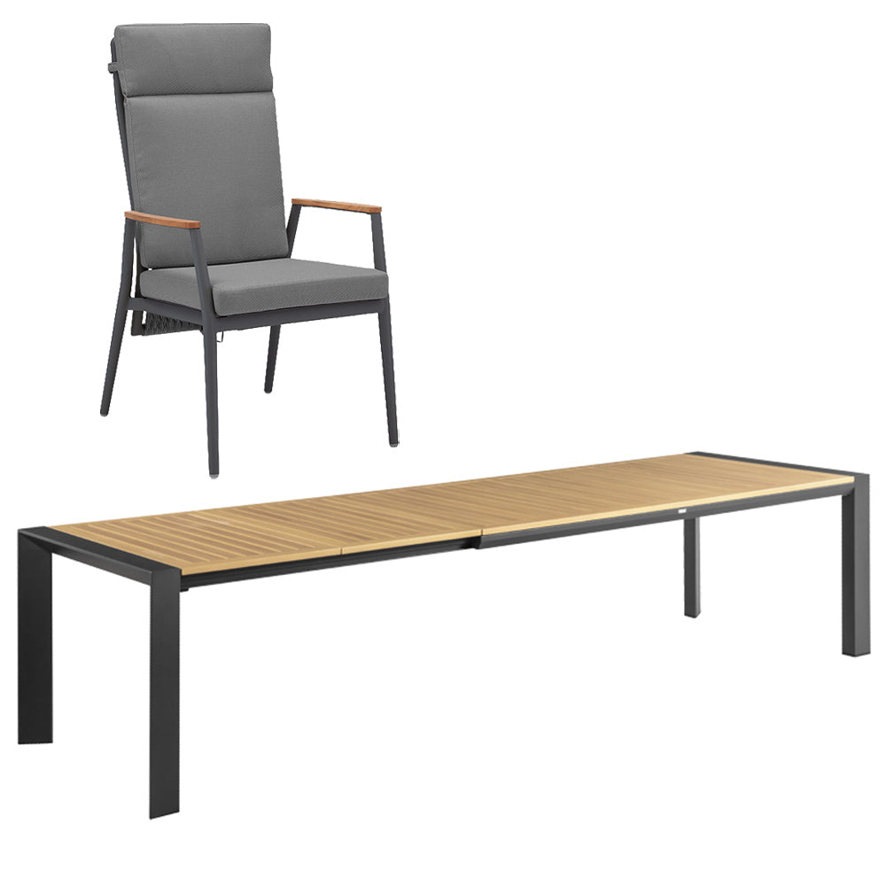 Gravity & Lumen 8 Seater Extending Dining Set - 340cm Table