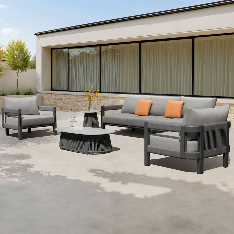 Paros 5 Seater Sofa Set - Charcoal