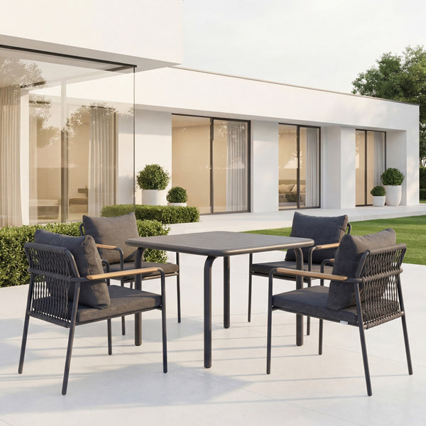 Patio 4 Seater Dining Set - 100cm Table